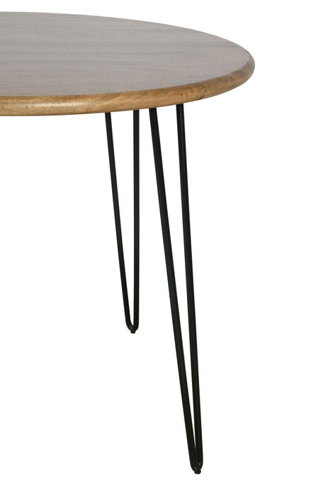 Jofran Brennan 42" Round Modern Contemporary Solid Wood Dining Table in Golden - Holmwood's Furniture & Design Center (Somersworth, NH)