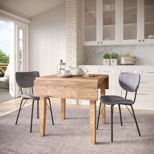 Jofran Owen Contemporary Modern Faux Leather Split-Back Upholstered Dining Chair (Set of 2) in Grey - Holmwood's Furniture & Design Center (Somersworth, NH)