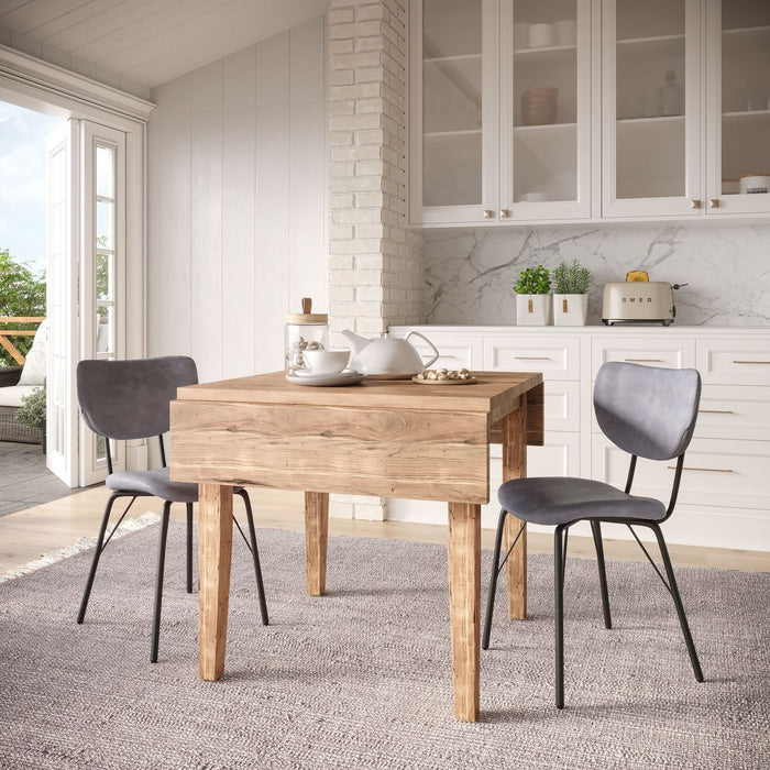 Jofran Owen Contemporary Modern Faux Leather Split-Back Upholstered Dining Chair (Set of 2) in Grey - Holmwood's Furniture & Design Center (Somersworth, NH)