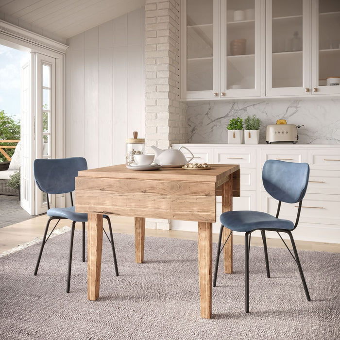 Jofran Owen Contemporary Modern Faux Leather Split-Back Upholstered Dining Chair (Set of 2) in Slate - Holmwood's Furniture & Design Center (Somersworth, NH)
