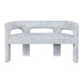 Jofran Gwen Modern Luxury Jacquard Fabric Upholstered Sculpture Bench in Blue image
