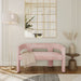 Jofran Gwen Modern Luxury Jacquard Fabric Upholstered Sculpture Bench in Pink - Holmwood's Furniture & Design Center (Somersworth, NH)