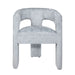 Jofran Gwen Modern Luxury Jacquard Fabric Upholstered Sculpture Armchair in Blue image