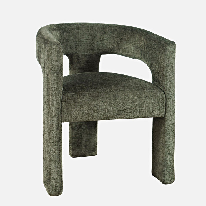 Jofran Gwen Modern Luxury Jacquard Fabric Upholstered Sculpture Armchair in Forest - Holmwood's Furniture & Design Center (Somersworth, NH)