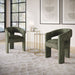 Jofran Gwen Modern Luxury Jacquard Fabric Upholstered Sculpture Armchair in Forest - Holmwood's Furniture & Design Center (Somersworth, NH)