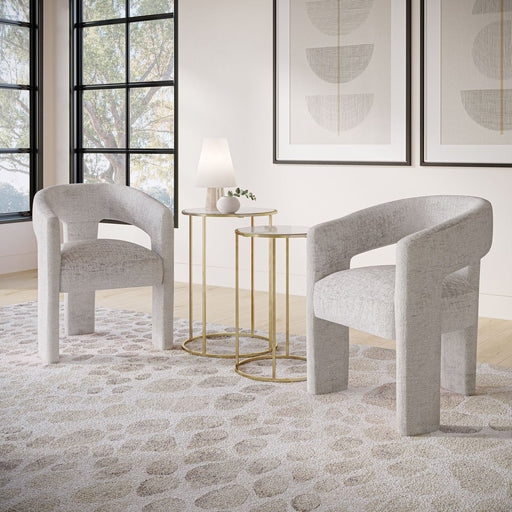 Jofran Gwen Modern Luxury Jacquard Fabric Upholstered Sculpture Armchair in Grey - Holmwood's Furniture & Design Center (Somersworth, NH)