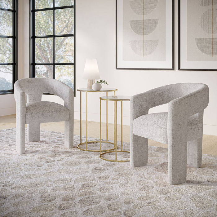 Jofran Gwen Modern Luxury Jacquard Fabric Upholstered Sculpture Armchair in Grey - Holmwood's Furniture & Design Center (Somersworth, NH)