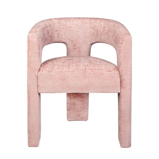 Jofran Gwen Modern Luxury Jacquard Fabric Upholstered Sculpture Armchair in Pink image