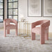 Jofran Gwen Modern Luxury Jacquard Fabric Upholstered Sculpture Armchair in Pink - Holmwood's Furniture & Design Center (Somersworth, NH)