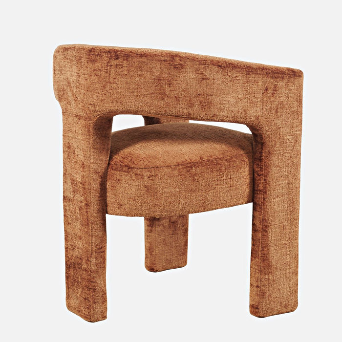 Jofran Gwen Modern Luxury Jacquard Fabric Upholstered Sculpture Armchair in Rust - Holmwood's Furniture & Design Center (Somersworth, NH)