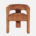 Jofran Gwen Modern Luxury Jacquard Fabric Upholstered Sculpture Armchair in Rust image
