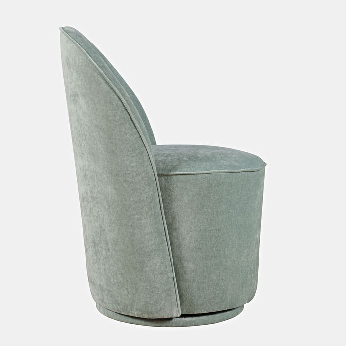 Jofran Landon Mid-Century Modern Upholstered Swivel Dining Chair (Set of 2) in Blue - Holmwood's Furniture & Design Center (Somersworth, NH)