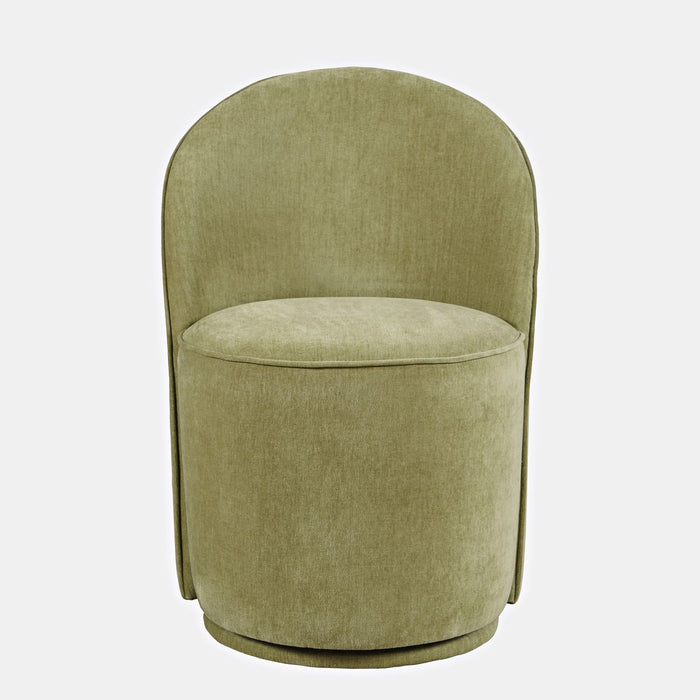 Jofran Landon Mid-Century Modern Upholstered Swivel Dining Chair (Set of 2) in Green image
