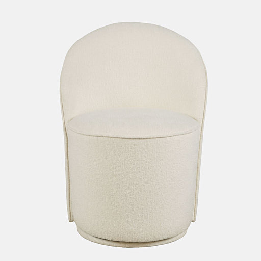 Jofran Landon Mid-Century Modern Upholstered Swivel Dining Chair (Set of 2) in Natural image