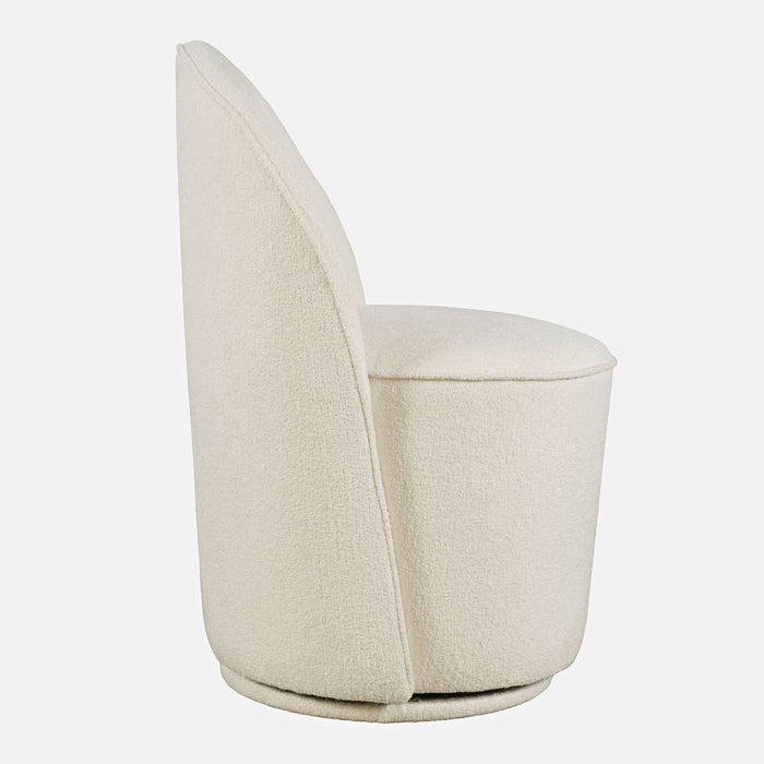 Jofran Landon Mid-Century Modern Upholstered Swivel Dining Chair (Set of 2) in Natural - Holmwood's Furniture & Design Center (Somersworth, NH)