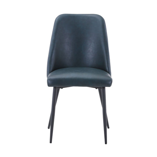 Jofran Maddox Mid-Century Modern Faux Leather Upholstered Dining Chair (Set of 2) in Blueberry image