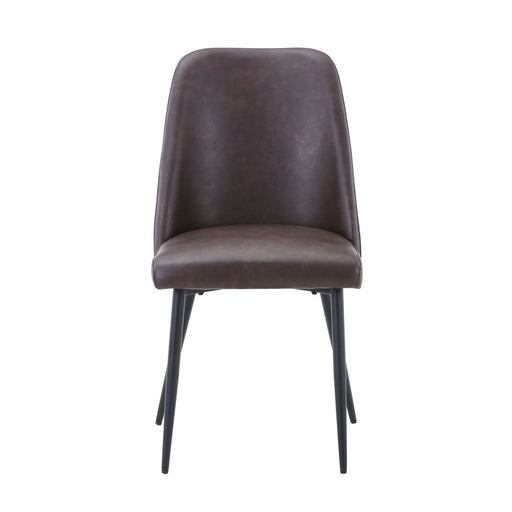 Jofran Maddox Mid-Century Modern Faux Leather Upholstered Dining Chair (Set of 2) in Dark Brown image