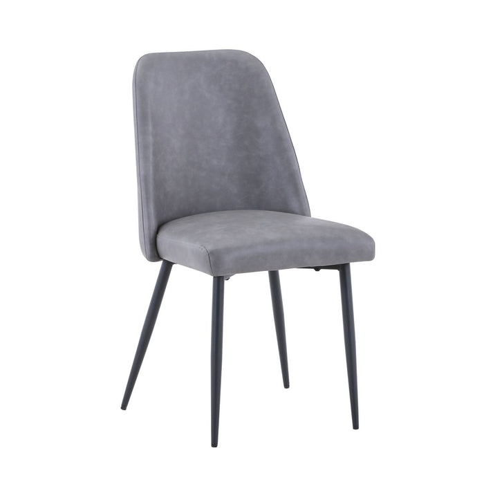 Jofran Maddox Mid-Century Modern Faux Leather Upholstered Dining Chair (Set of 2) in Grey - Holmwood's Furniture & Design Center (Somersworth, NH)