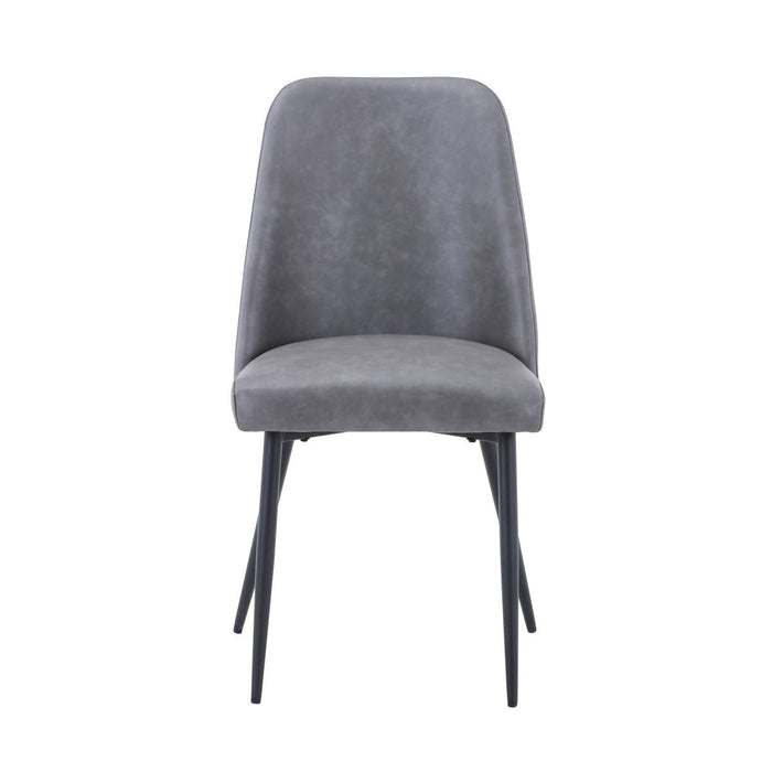 Jofran Maddox Mid-Century Modern Faux Leather Upholstered Dining Chair (Set of 2) in Grey image