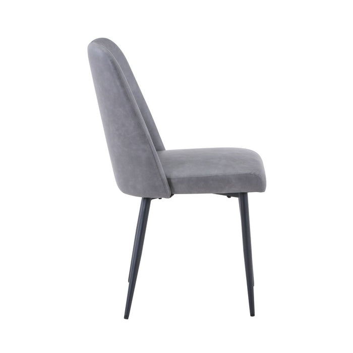 Jofran Maddox Mid-Century Modern Faux Leather Upholstered Dining Chair (Set of 2) in Grey - Holmwood's Furniture & Design Center (Somersworth, NH)