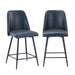 Jofran Maddox Mid-Century Modern Faux Leather Upholstered Counter Height Barstool (Set of 2) in Blueberry - Holmwood's Furniture & Design Center (Somersworth, NH)