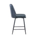Jofran Maddox Mid-Century Modern Faux Leather Upholstered Counter Height Barstool (Set of 2) in Blueberry - Holmwood's Furniture & Design Center (Somersworth, NH)