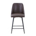 Jofran Maddox Mid-Century Modern Faux Leather Upholstered Counter Height Barstool (Set of 2) in Dark Brown image