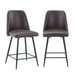 Jofran Maddox Mid-Century Modern Faux Leather Upholstered Counter Height Barstool (Set of 2) in Dark Brown - Holmwood's Furniture & Design Center (Somersworth, NH)