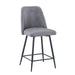 Jofran Maddox Mid-Century Modern Faux Leather Upholstered Counter Height Barstool (Set of 2) in Grey - Holmwood's Furniture & Design Center (Somersworth, NH)