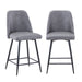 Jofran Maddox Mid-Century Modern Faux Leather Upholstered Counter Height Barstool (Set of 2) in Grey - Holmwood's Furniture & Design Center (Somersworth, NH)