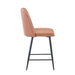 Jofran Maddox Mid-Century Modern Faux Leather Upholstered Counter Height Barstool (Set of 2) in Light Brown - Holmwood's Furniture & Design Center (Somersworth, NH)