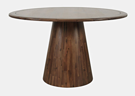 Jofran Nash Mid-Century Modern 50" Round Pedestal Dining Table in Walnut image