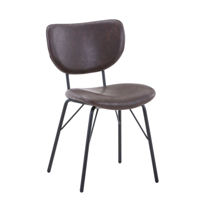 Jofran Owen Contemporary Modern Faux Leather Split-Back Upholstered Dining Chair (Set of 2) in Dark Brown - Holmwood's Furniture & Design Center (Somersworth, NH)