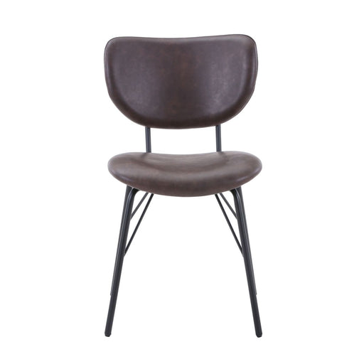 Jofran Owen Contemporary Modern Faux Leather Split-Back Upholstered Dining Chair (Set of 2) in Dark Brown image