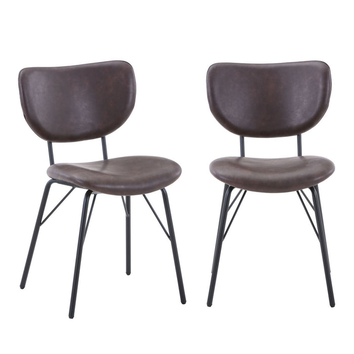 Jofran Owen Contemporary Modern Faux Leather Split-Back Upholstered Dining Chair (Set of 2) in Dark Brown - Holmwood's Furniture & Design Center (Somersworth, NH)