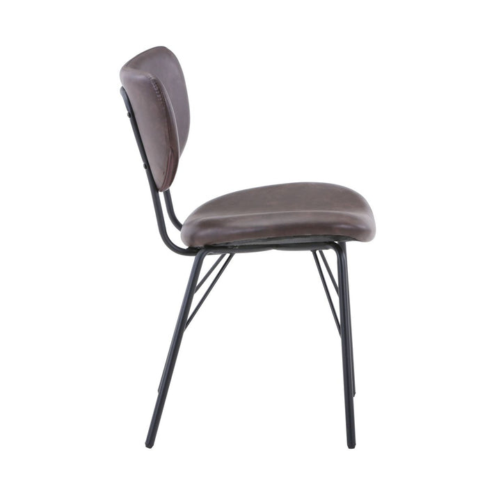 Jofran Owen Contemporary Modern Faux Leather Split-Back Upholstered Dining Chair (Set of 2) in Dark Brown - Holmwood's Furniture & Design Center (Somersworth, NH)