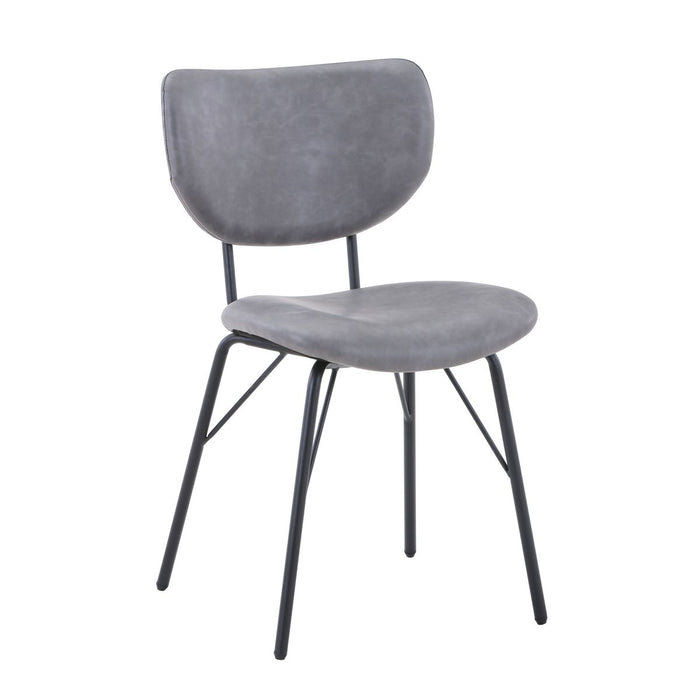 Jofran Owen Contemporary Modern Faux Leather Split-Back Upholstered Dining Chair (Set of 2) in Grey - Holmwood's Furniture & Design Center (Somersworth, NH)