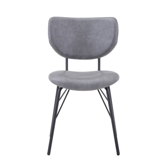 Jofran Owen Contemporary Modern Faux Leather Split-Back Upholstered Dining Chair (Set of 2) in Grey image