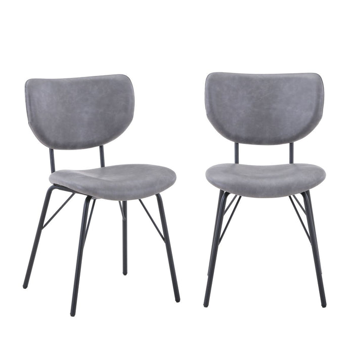 Jofran Owen Contemporary Modern Faux Leather Split-Back Upholstered Dining Chair (Set of 2) in Grey - Holmwood's Furniture & Design Center (Somersworth, NH)