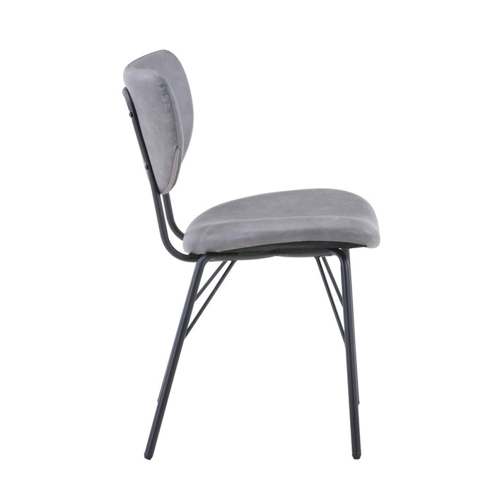Jofran Owen Contemporary Modern Faux Leather Split-Back Upholstered Dining Chair (Set of 2) in Grey - Holmwood's Furniture & Design Center (Somersworth, NH)
