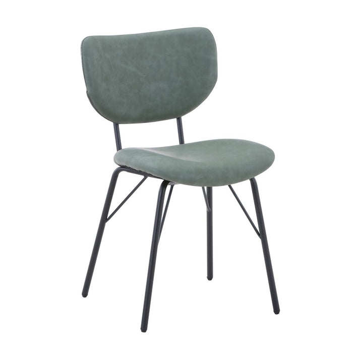 Jofran Owen Contemporary Modern Faux Leather Split-Back Upholstered Dining Chair (Set of 2) in Jade - Holmwood's Furniture & Design Center (Somersworth, NH)