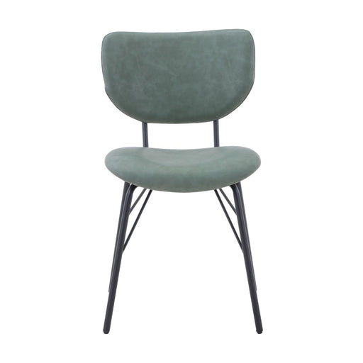 Jofran Owen Contemporary Modern Faux Leather Split-Back Upholstered Dining Chair (Set of 2) in Jade image