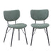 Jofran Owen Contemporary Modern Faux Leather Split-Back Upholstered Dining Chair (Set of 2) in Jade - Holmwood's Furniture & Design Center (Somersworth, NH)