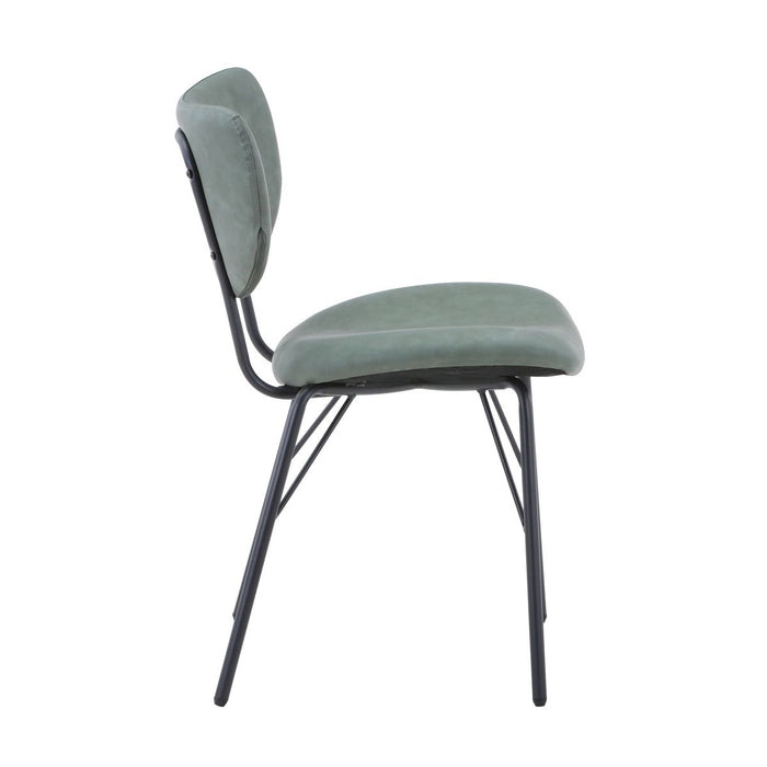 Jofran Owen Contemporary Modern Faux Leather Split-Back Upholstered Dining Chair (Set of 2) in Jade - Holmwood's Furniture & Design Center (Somersworth, NH)