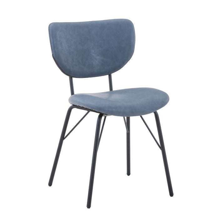 Jofran Owen Contemporary Modern Faux Leather Split-Back Upholstered Dining Chair (Set of 2) in Slate - Holmwood's Furniture & Design Center (Somersworth, NH)