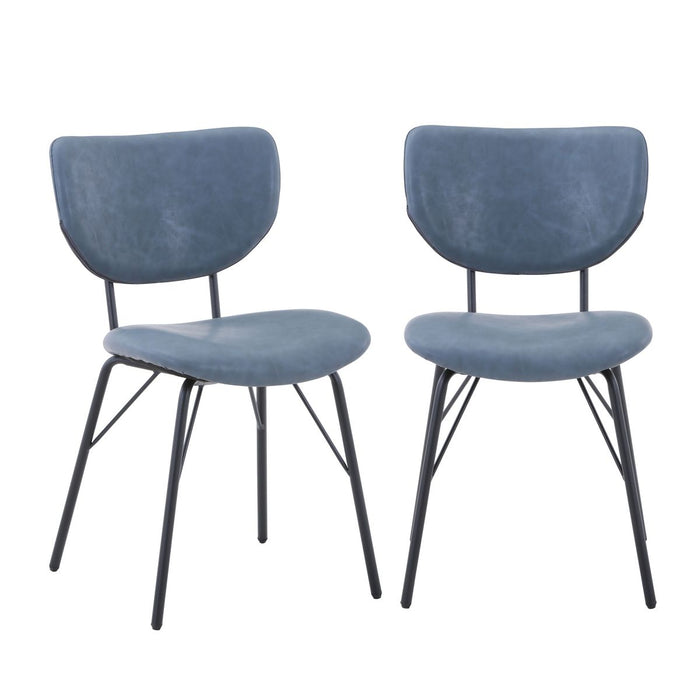 Jofran Owen Contemporary Modern Faux Leather Split-Back Upholstered Dining Chair (Set of 2) in Slate - Holmwood's Furniture & Design Center (Somersworth, NH)