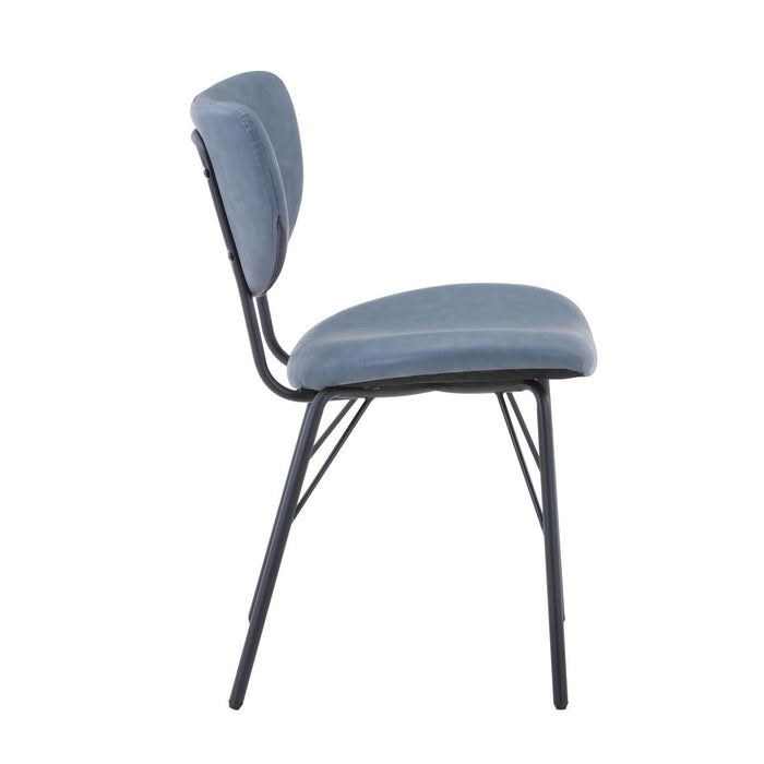 Jofran Owen Contemporary Modern Faux Leather Split-Back Upholstered Dining Chair (Set of 2) in Slate - Holmwood's Furniture & Design Center (Somersworth, NH)