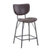 Jofran Owen Contemporary Modern Faux Leather Split-Back Upholstered Counter Height Barstool (Set of 2) in Dark Brown - Holmwood's Furniture & Design Center (Somersworth, NH)