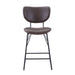 Jofran Owen Contemporary Modern Faux Leather Split-Back Upholstered Counter Height Barstool (Set of 2) in Dark Brown image