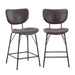 Jofran Owen Contemporary Modern Faux Leather Split-Back Upholstered Counter Height Barstool (Set of 2) in Dark Brown - Holmwood's Furniture & Design Center (Somersworth, NH)